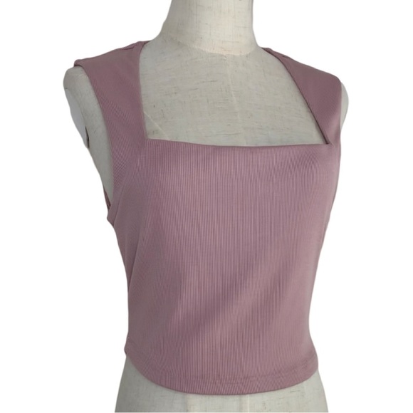 New Free People Beach Daphne Crop Top Ribbed Rose Pink Size S - Picture 6 of 17